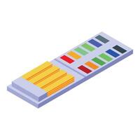 Litmus paper showing increasing ph icon in isometric style vector