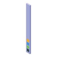 Long vertical object showing colorful squares in isometric view vector