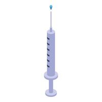 Medical syringe releasing a drop of vaccine for vaccination vector