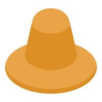 Isometric projection of a classic asian straw hat representing cultural heritage vector