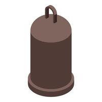 Brown metal cylinder with handle standing upright, isometric projection vector