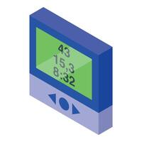 Glucometer showing blood glucose level, time and date on display vector