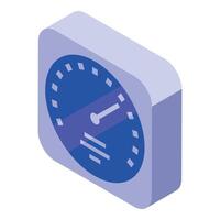 Speedometer showing progress, performance and measurement in isometric view vector