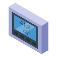 Digital glucometer showing blood glucose level and temperature vector