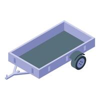 Empty trailer standing on one wheel, ready for loading and transportation vector