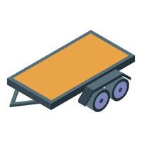 Empty platform trailer for cargo transportation isometric view vector