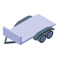 Empty car trailer is ready for loading cargo, isometric view vector