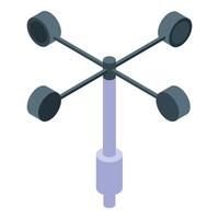 Anemometer measuring wind speed and direction isometric icon vector