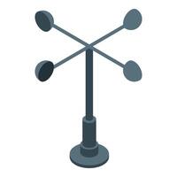 Isometric anemometer showing wind speed and direction vector