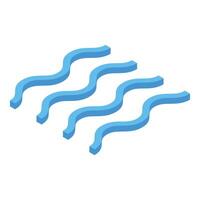 Blue wavy lines creating a dynamic isometric pattern vector