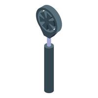 Portable fan rotating and providing fresh air in isometric view vector