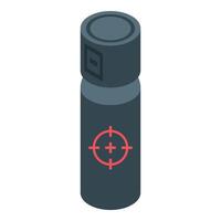 Pepper spray canister for self defense with target symbol vector