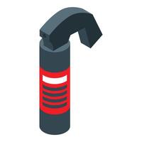 Pepper spray canister protecting from attacker, isometric view vector
