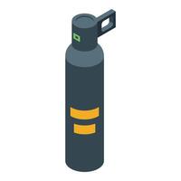 Gas cylinder with handle and indicator light showing remaining gas level vector