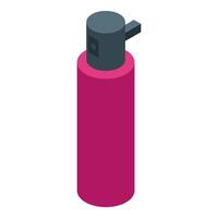 Pink spray can with black cap isometric projection vector