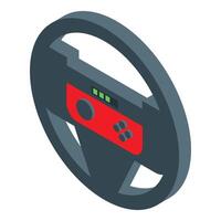 Gaming steering wheel with buttons and indicators lighting up vector