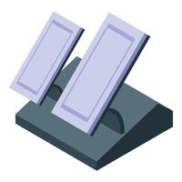 Airplane pedals controlling the rudder and direction of flight during takeoff and landing vector