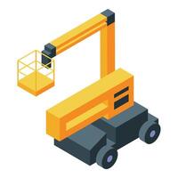 Lifting platform reaching high in isometric view vector