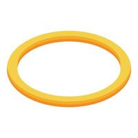 Golden ring rotating showing its depth and perspective in isometric view vector