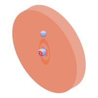 Belly piercing with red gem showing modern body modification trend vector