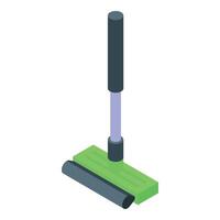 Cleaning roller brush with long handle for efficient washing vector
