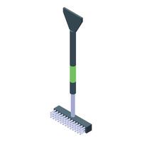 Cleaning tool combining scraper and brush for efficient surface care vector