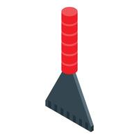 Car ice scraper removing frost from windshield in isometric view vector