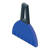 Blue protractor with handle for measuring angles in geometry lessons vector