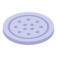 Round manhole cover presenting a circular pattern in isometric view vector