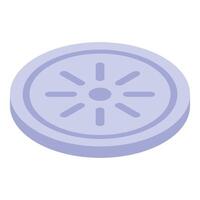 Round button showing loading status with eight spokes icon vector