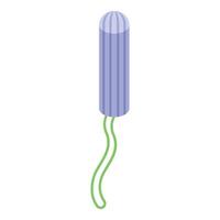 Modern medical tampon with string hanging for feminine hygiene vector