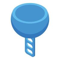 Blue float with ladder hanging down, isometric view for nautical safety vector