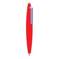 Red pen with clip writing instrument for notes and documents vector