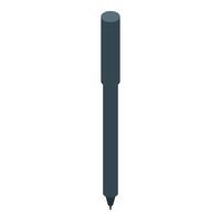 Dark grey pen standing on white background isometric view vector