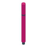 Closed red marker pen standing upright, isometric projection vector
