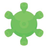 Green virus cell showing receptors in isometric view vector