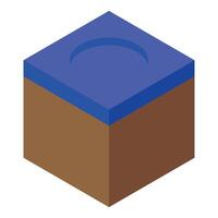 Billiard chalk cube with concave top for precise cue tip application vector