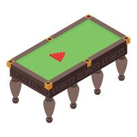 Snooker table with red balls ready for playing billiards game vector