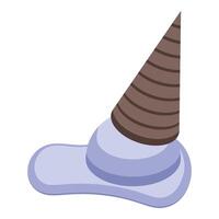 Melting ice cream cone making a mess on the ground vector