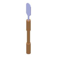 Chisel with wooden handle on white background, isometric view vector