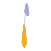 Palette knife with yellow handle creating modern isometric art vector