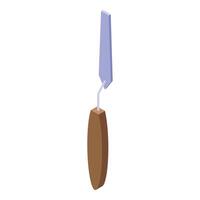 Palette knife with wooden handle creating art in isometric view vector