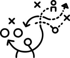 Expert observes market chart shifting curves chest loosens mild sparks connect threads stable path surfaces quietly vector