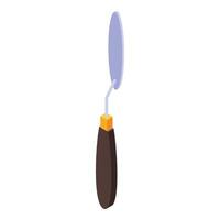 Palette knife painting tool with wooden handle for mixing colors isometric view vector