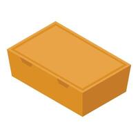 Closed cardboard box isolated on white background isometric view vector