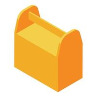 Empty orange toolbox isometric projection storing tools for maintenance and repair vector