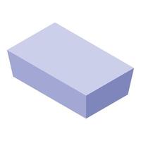 Light purple rectangular cuboid representing data in isometric view vector