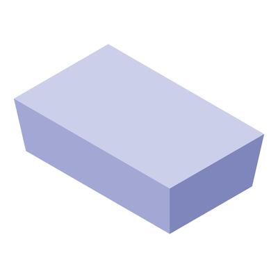 Light purple rectangular cuboid representing data in isometric view