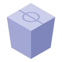 Light blue wet wipe box with prohibition sign isometric view vector