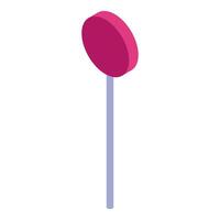 Round lollipop with long stick on white background isometric view vector